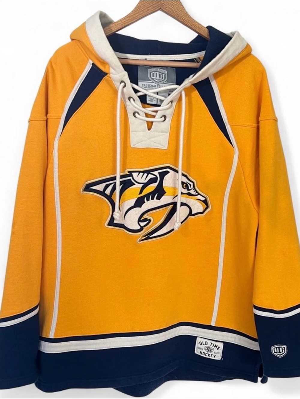 NHL Nashville Predators Old Time Hockey Lacer Pullover Hoodie Jersey size large